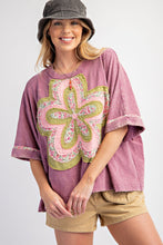 Load image into Gallery viewer, Groovy Flower Patch Top - Dusty Magenta *Curvy*