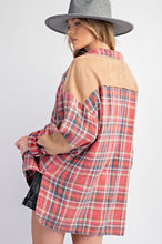 Load image into Gallery viewer, Patched Up Plaid Flannel - Strawberry