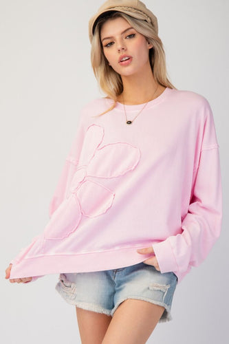 Flower Girl Knit Pullover - Light Pink