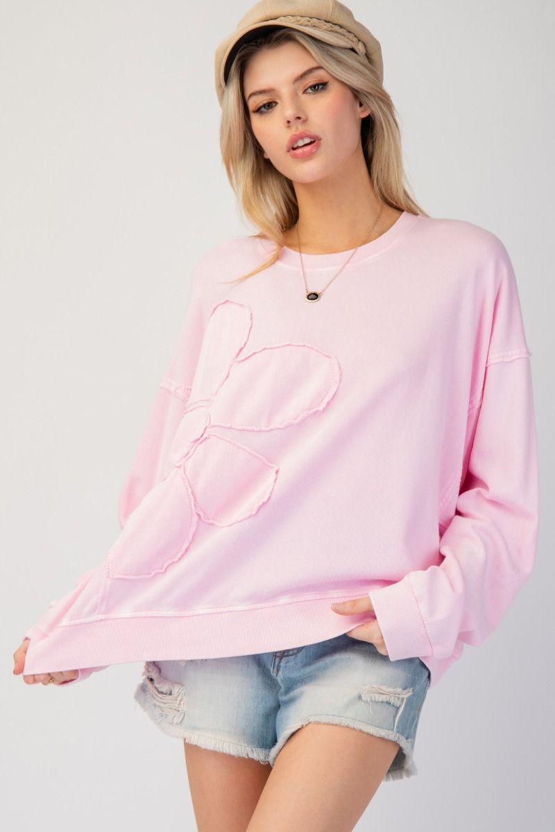 Flower Girl Knit Pullover - Light Pink