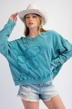 Load image into Gallery viewer, Flower Girl Knit Pullover - Teal