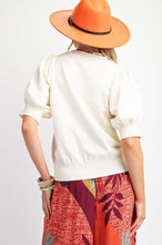Load image into Gallery viewer, Clara Puff Sleeve Sweater Top - Ivory