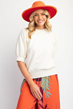 Load image into Gallery viewer, Clara Puff Sleeve Sweater Top - Ivory