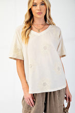 Load image into Gallery viewer, Ella Embroidered Floral Top - Ecru *Curvy*