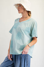 Load image into Gallery viewer, Ella Embroidered Floral Top - Blue *Curvy*