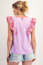 Load image into Gallery viewer, Holland Embroidered Ruffle Top - Lilac Rose