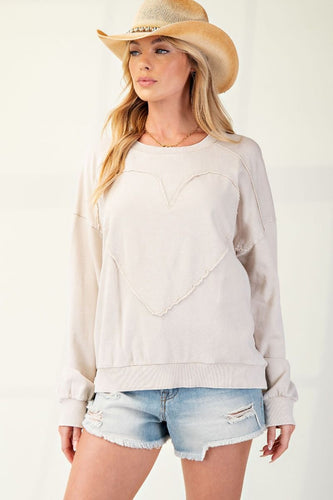 Feel the Love Knit Pullover - Khaki