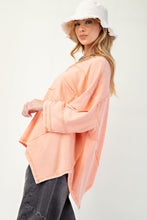 Load image into Gallery viewer, Rylee Oversized Top - Cantaloupe *Curvy*