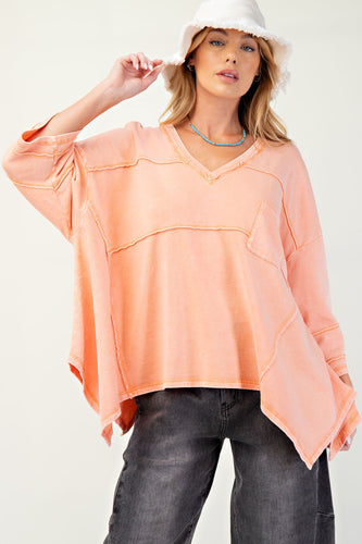 Rylee Oversized Top - Cantaloupe *Curvy*