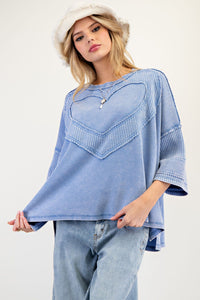 Heart to Heart Oversized Top - Peri Blue