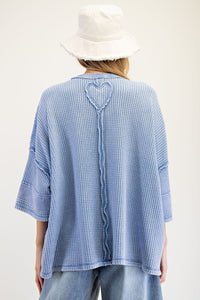 Heart to Heart Oversized Top - Peri Blue