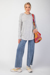 So Soft Heathered Long Sleeve - Grey