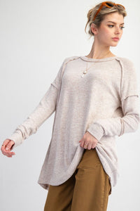So Soft Heathered Long Sleeve - Mushroom
