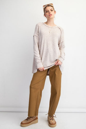 So Soft Heathered Long Sleeve - Mushroom