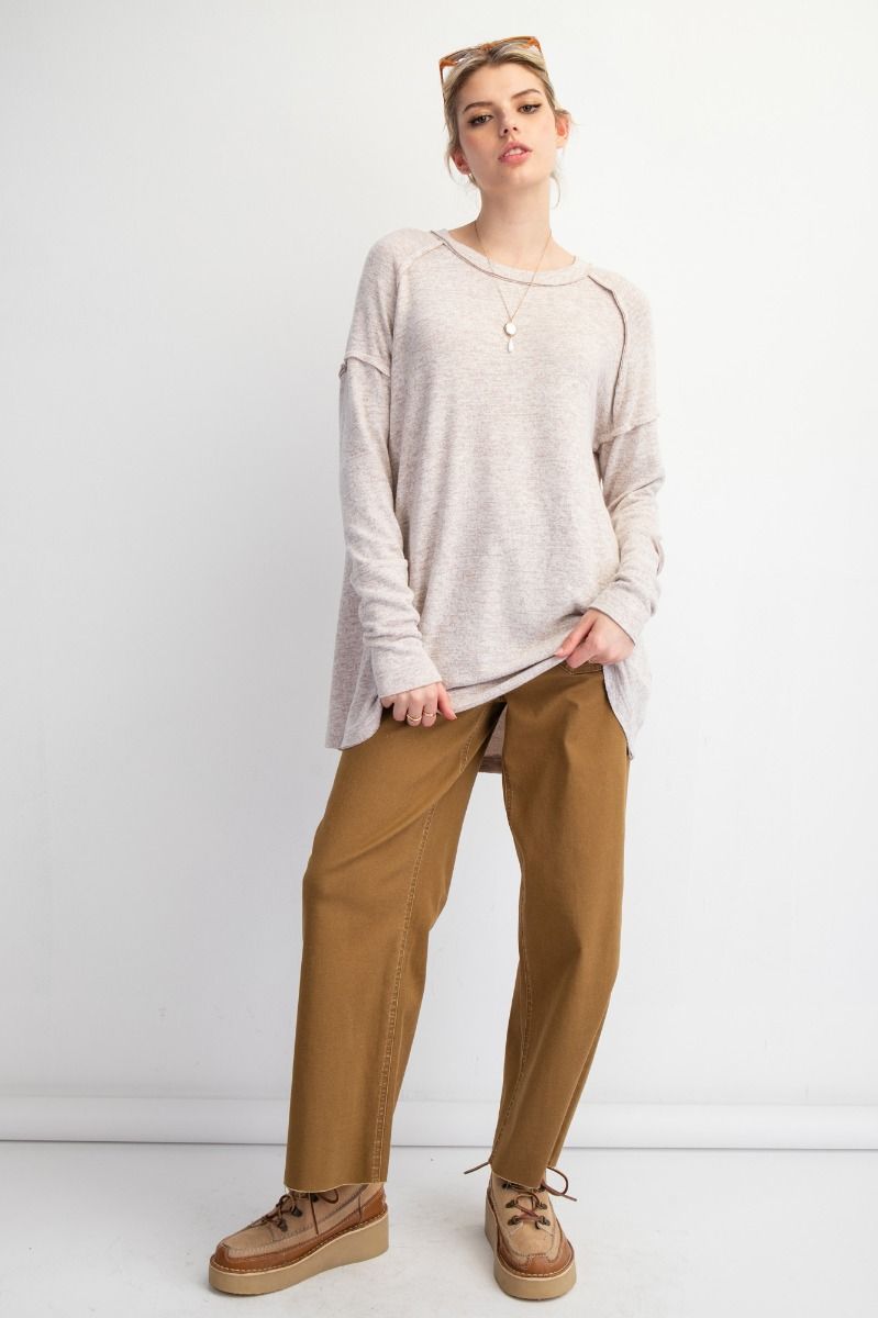 So Soft Heathered Long Sleeve - Mushroom