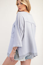Load image into Gallery viewer, Parker Henley Top - Blue Grey
