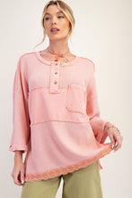 Load image into Gallery viewer, Parker Henley Top - Faded Coral