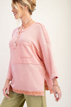 Load image into Gallery viewer, Parker Henley Top - Faded Coral