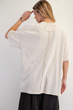 Load image into Gallery viewer, Kaelyn Crochet Pocket Tee - Light Khaki