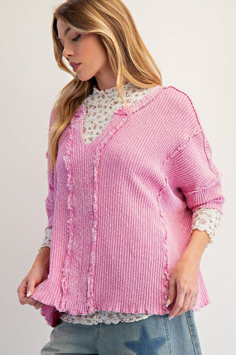 Harlem Waffle Top - Calypso Pink