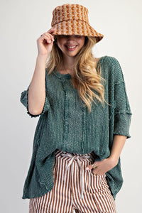 Harlem Waffle Top - Emerald