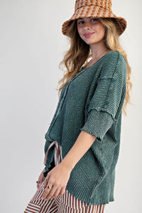 Harlem Waffle Top - Emerald