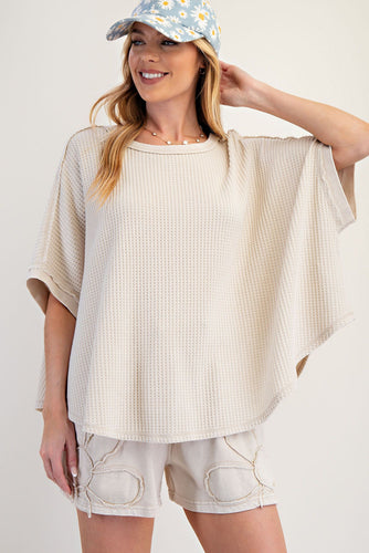 Emersyn Oversized Top - Khaki *Curvy*