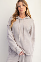 Load image into Gallery viewer, Relaxed Ribbed Hoodie - Heathered Grey