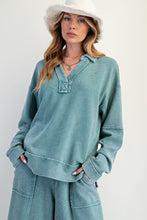 Load image into Gallery viewer, Asher Thermal Knit Pullover - Faded Teal