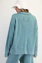 Load image into Gallery viewer, Asher Thermal Knit Pullover - Faded Teal