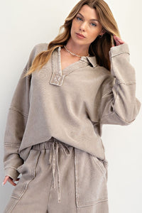 Asher Thermal Knit Pullover - Light Mocha