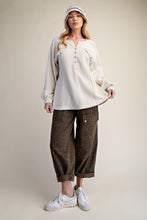 Load image into Gallery viewer, Macy Textured Henley Top - Ecru