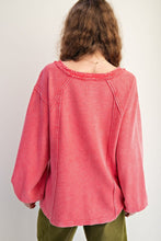 Load image into Gallery viewer, Macy Textured Henley Top - Strawberry