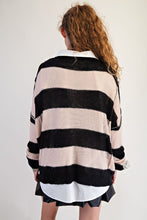 Load image into Gallery viewer, Striped Rugby Sweater - Black &amp; Natural
