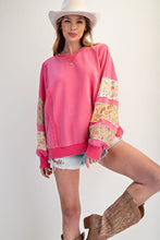 Load image into Gallery viewer, Layne Patch Sleeve Top - Bubblegum Pink *Regular &amp; Curvy*