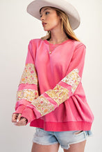 Load image into Gallery viewer, Layne Patch Sleeve Top - Bubblegum Pink *Regular &amp; Curvy*
