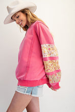 Load image into Gallery viewer, Layne Patch Sleeve Top - Bubblegum Pink *Regular &amp; Curvy*