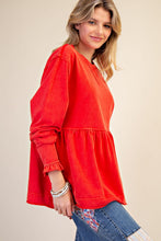 Load image into Gallery viewer, Ilona Babydoll Pullover - Boho Red