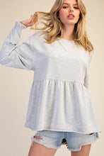 Load image into Gallery viewer, Ilona Babydoll Pullover - Heather Grey