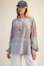Load image into Gallery viewer, Olivia Mix Print Pullover - Light Ash