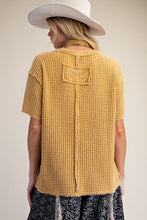 Load image into Gallery viewer, Kelly Washed Waffle Top - Mustard