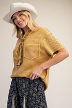 Load image into Gallery viewer, Kelly Washed Waffle Top - Mustard