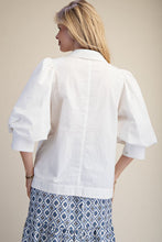Load image into Gallery viewer, Amelia Button Up Top - White