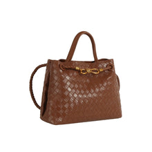 Load image into Gallery viewer, Evie Woven Satchel Bag - Brown