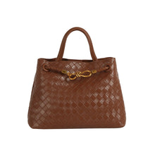 Load image into Gallery viewer, Evie Woven Satchel Bag - Brown