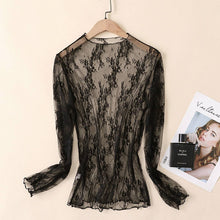 Load image into Gallery viewer, Veronica White Mesh Blouse - Long Sleeve Lace Top