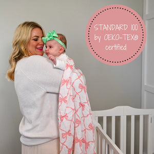 Beautiful Bows Muslin Swaddle Blanket