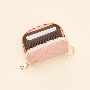 The Darling Effect Zip-Around Wallet - Blush Check