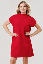 Load image into Gallery viewer, Malia Mock Neck Sweater Dress - Red