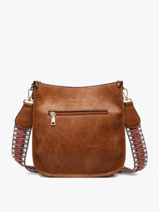 Chloe Crossbody w/ Guitar Strap - Denim Brown